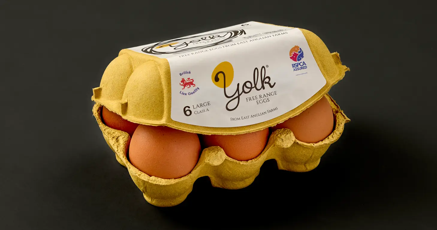 Yolk free range egg cartons